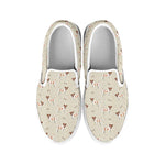Polka Dot Jack Russell Terrier Print White Slip On Shoes