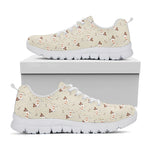 Polka Dot Jack Russell Terrier Print White Sneakers