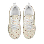 Polka Dot Jack Russell Terrier Print White Sneakers