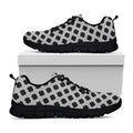 Polka Dot Knitted Pattern Print Black Running Shoes