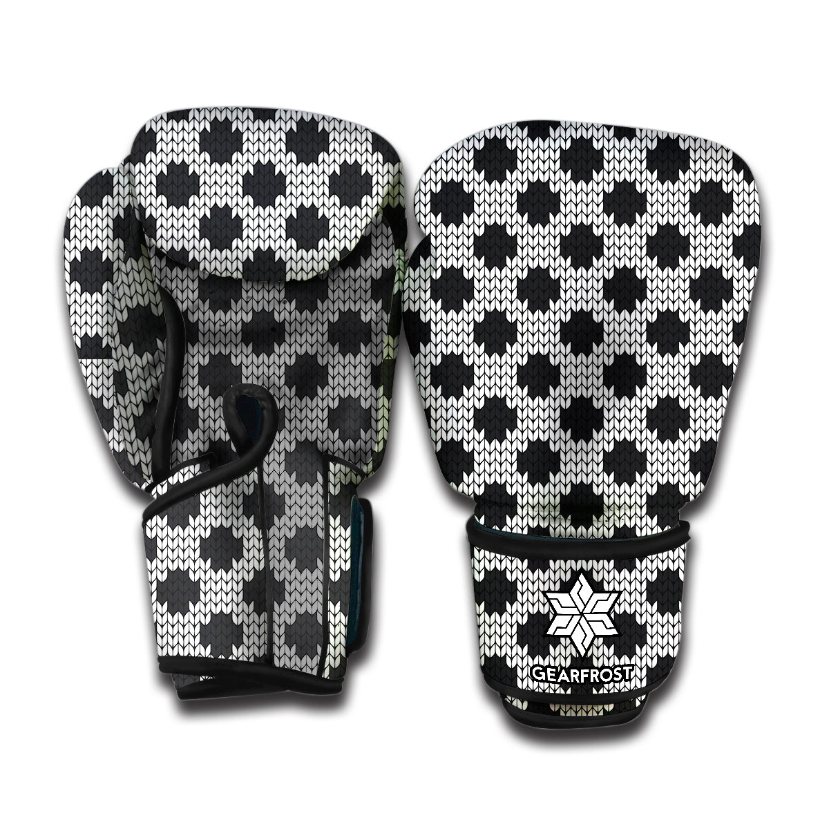 Polka Dot Knitted Pattern Print Boxing Gloves