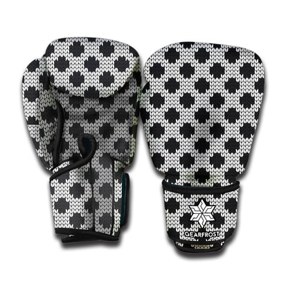 Polka Dot Knitted Pattern Print Boxing Gloves