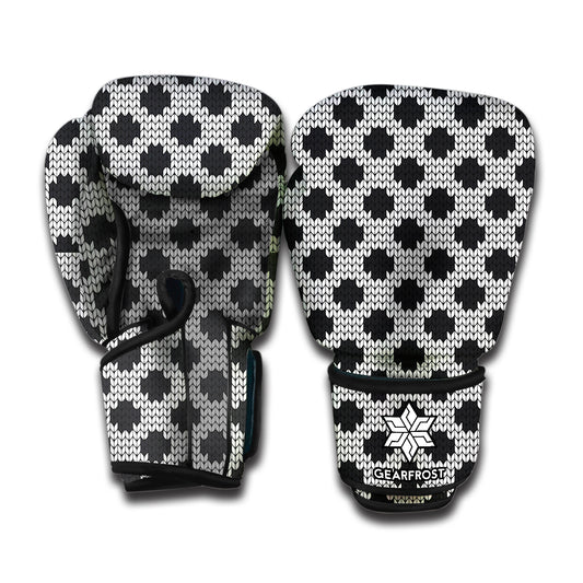 Polka Dot Knitted Pattern Print Boxing Gloves