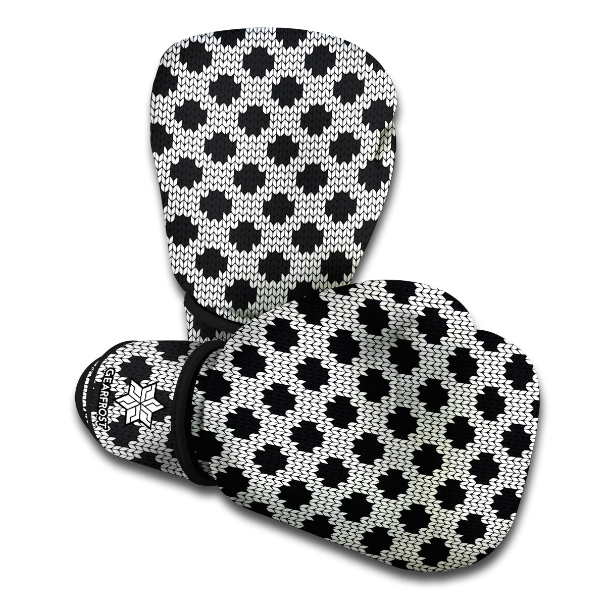 Polka Dot Knitted Pattern Print Boxing Gloves