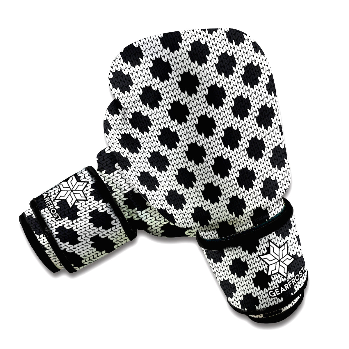 Polka Dot Knitted Pattern Print Boxing Gloves