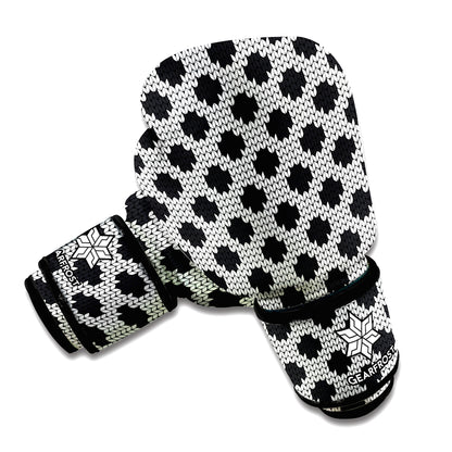 Polka Dot Knitted Pattern Print Boxing Gloves