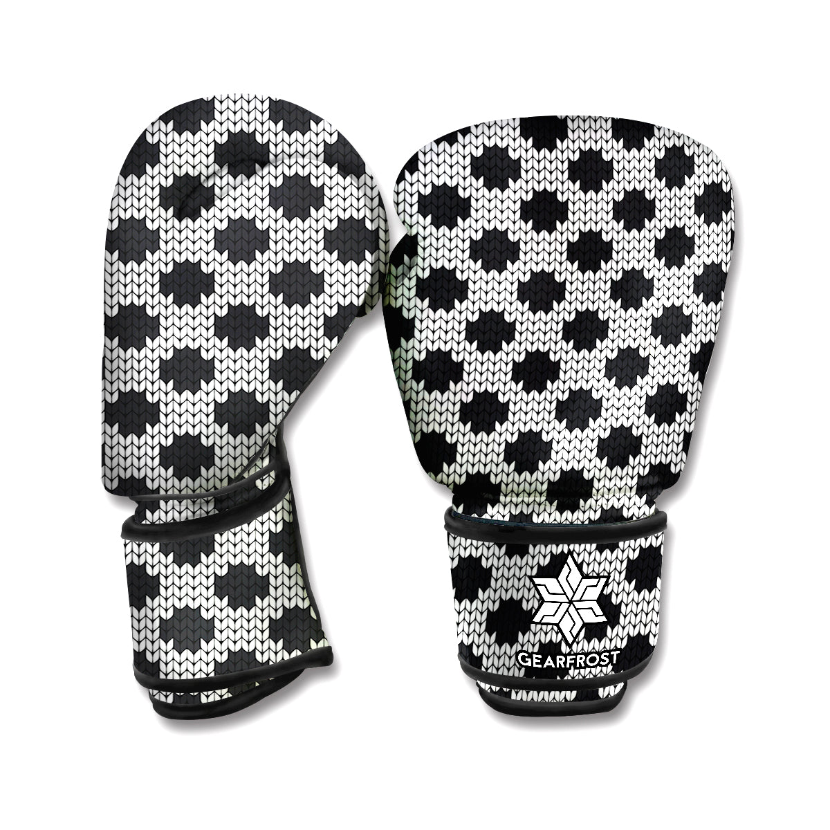 Polka Dot Knitted Pattern Print Boxing Gloves