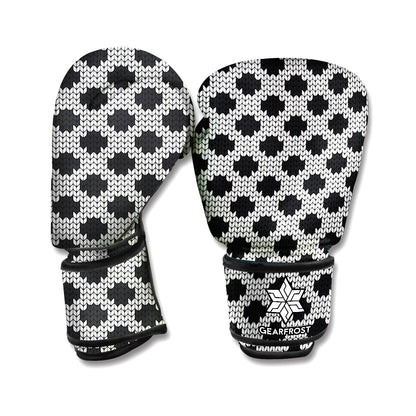Polka Dot Knitted Pattern Print Boxing Gloves