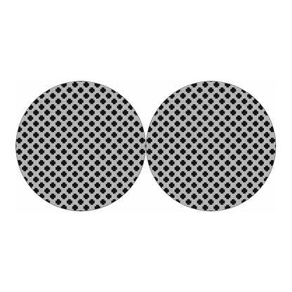 Polka Dot Knitted Pattern Print Car Coasters