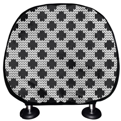 Polka Dot Knitted Pattern Print Car Headrest Covers