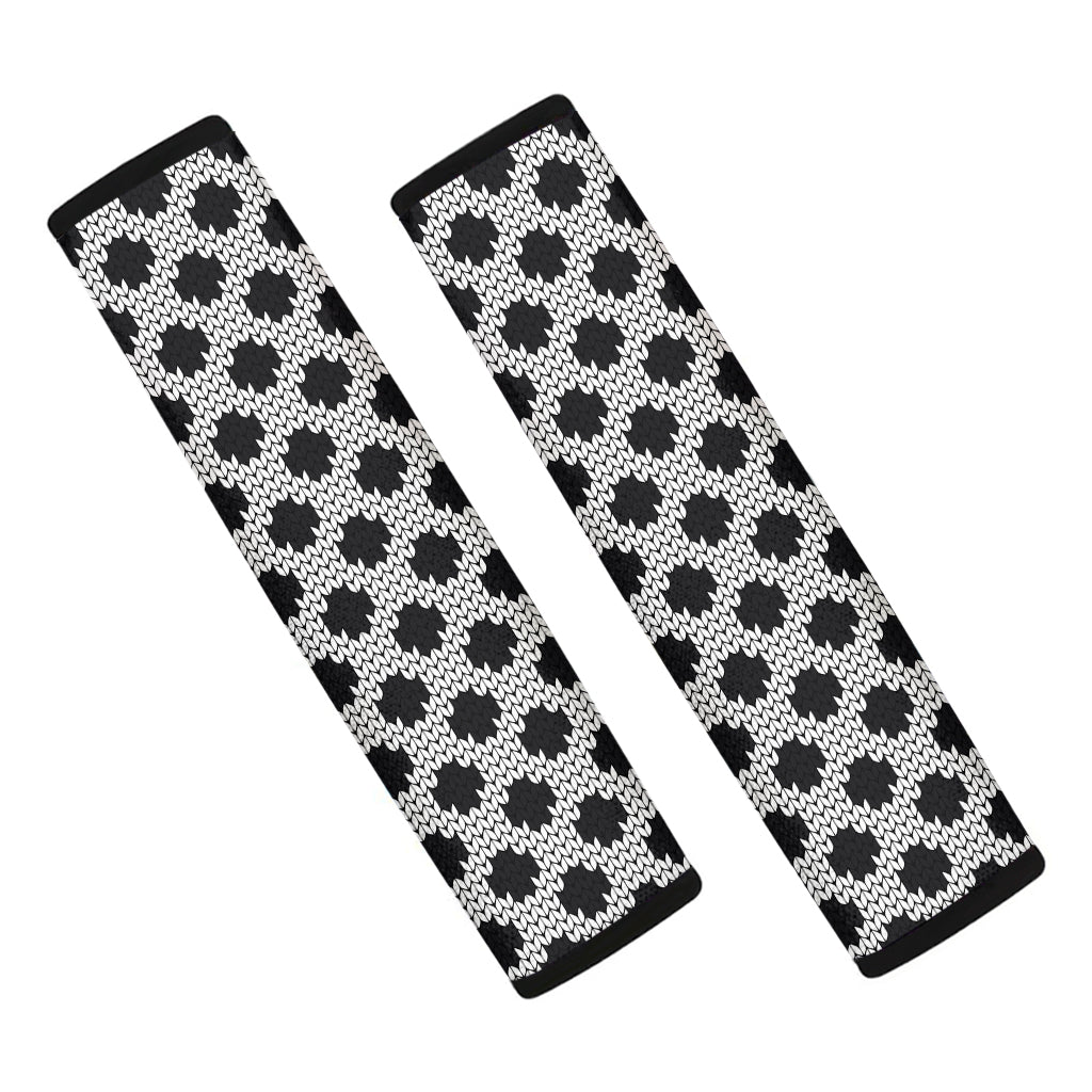 Polka Dot Knitted Pattern Print Car Seat Belt Covers