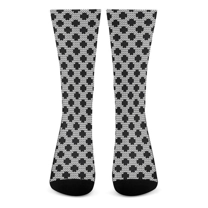 Polka Dot Knitted Pattern Print Crew Socks