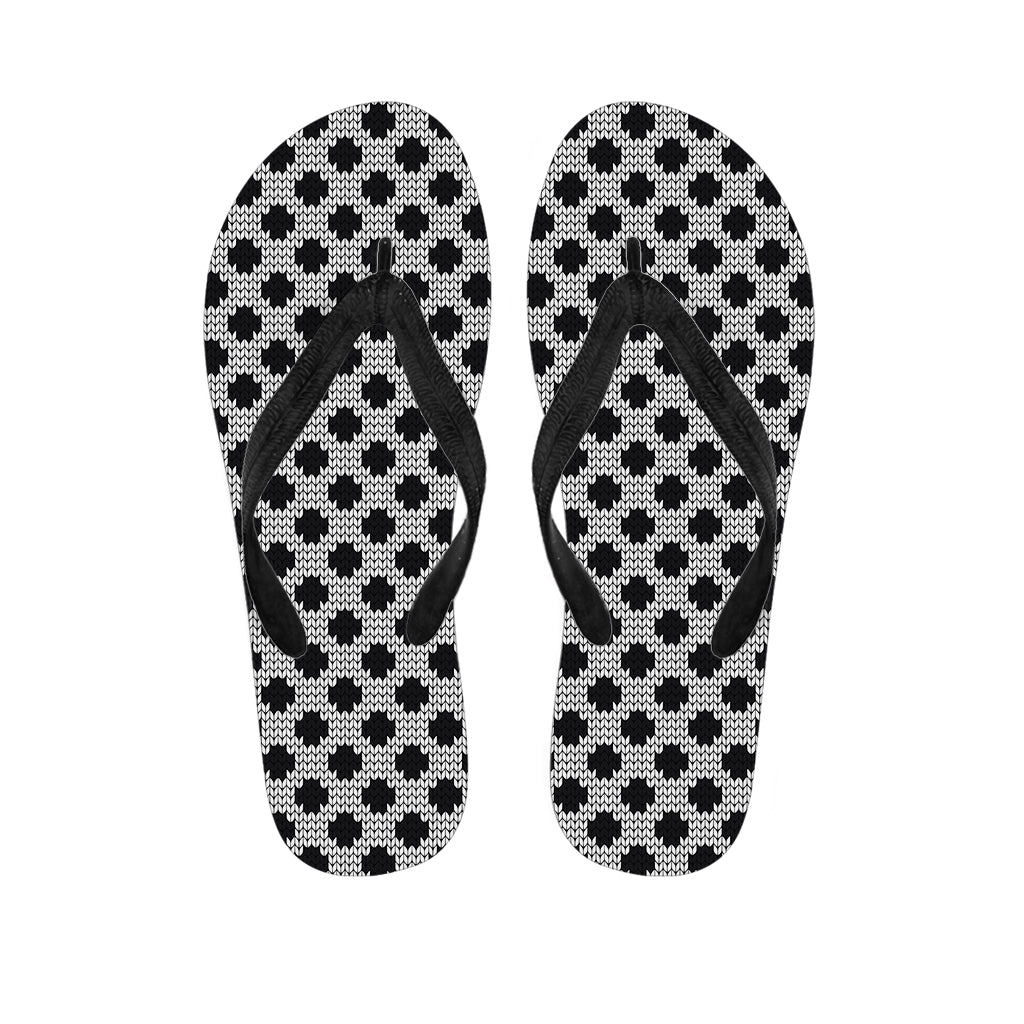 Polka Dot Knitted Pattern Print Flip Flops
