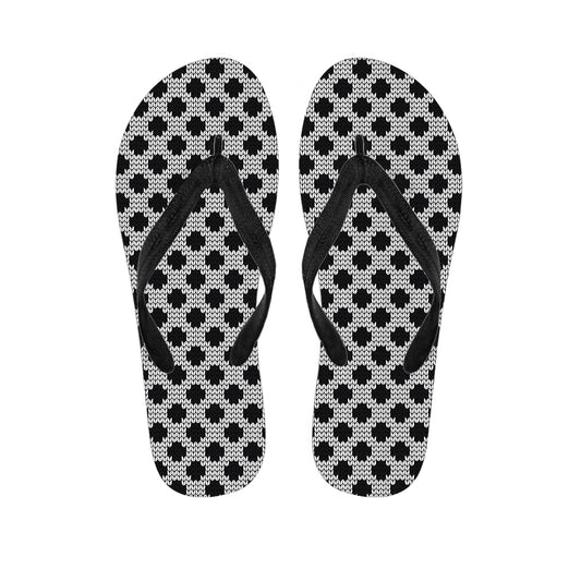 Polka Dot Knitted Pattern Print Flip Flops