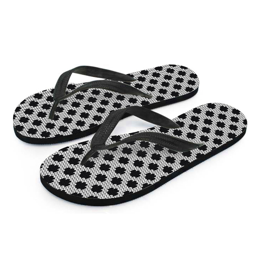 Polka Dot Knitted Pattern Print Flip Flops