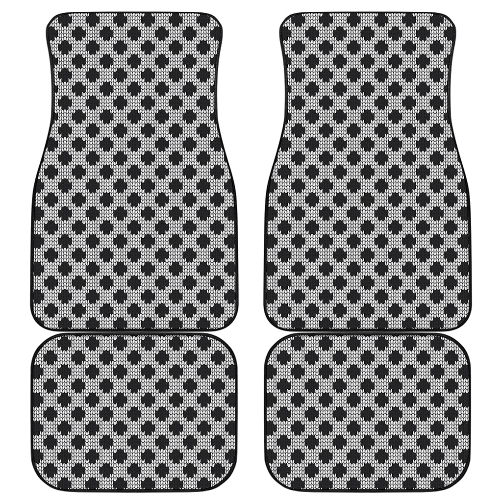 Polka Dot Knitted Pattern Print Front and Back Car Floor Mats