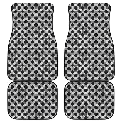 Polka Dot Knitted Pattern Print Front and Back Car Floor Mats