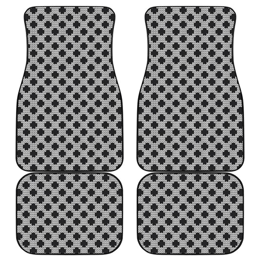 Polka Dot Knitted Pattern Print Front and Back Car Floor Mats