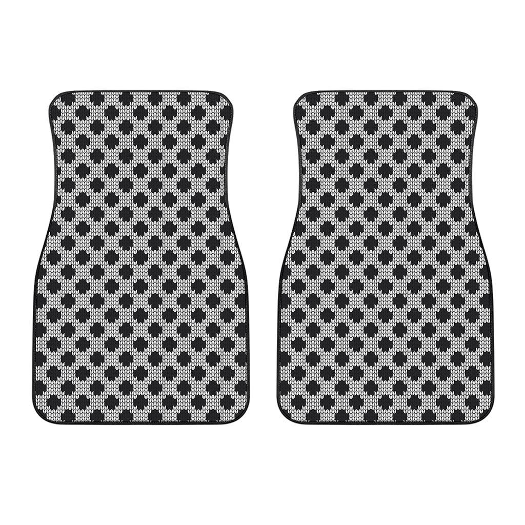 Polka Dot Knitted Pattern Print Front Car Floor Mats