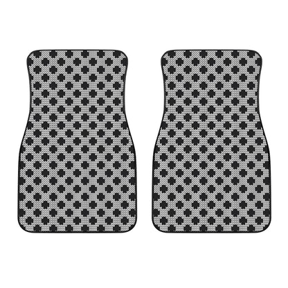 Polka Dot Knitted Pattern Print Front Car Floor Mats
