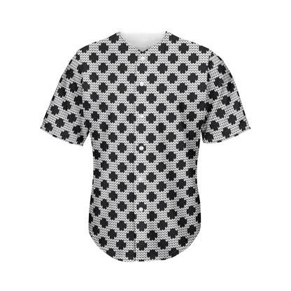 Polka Dot Knitted Pattern Print Men's Baseball Jersey