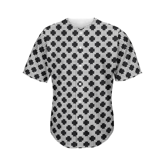 Polka Dot Knitted Pattern Print Men's Baseball Jersey