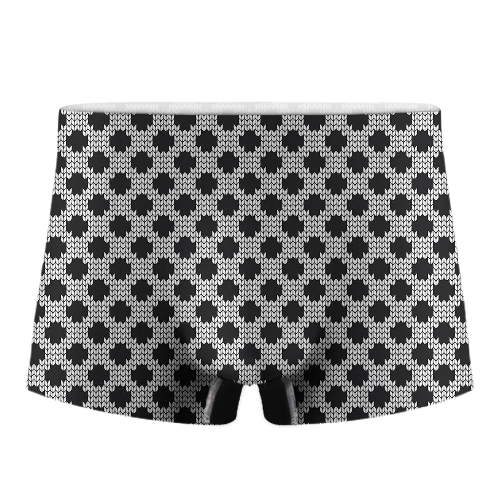 Polka Dot Knitted Pattern Print Men's Boxer Briefs