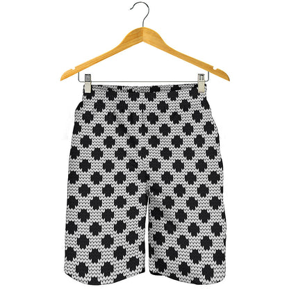 Polka Dot Knitted Pattern Print Men's Shorts