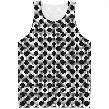 Polka Dot Knitted Pattern Print Men's Tank Top