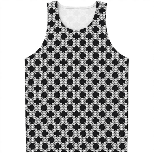Polka Dot Knitted Pattern Print Men's Tank Top