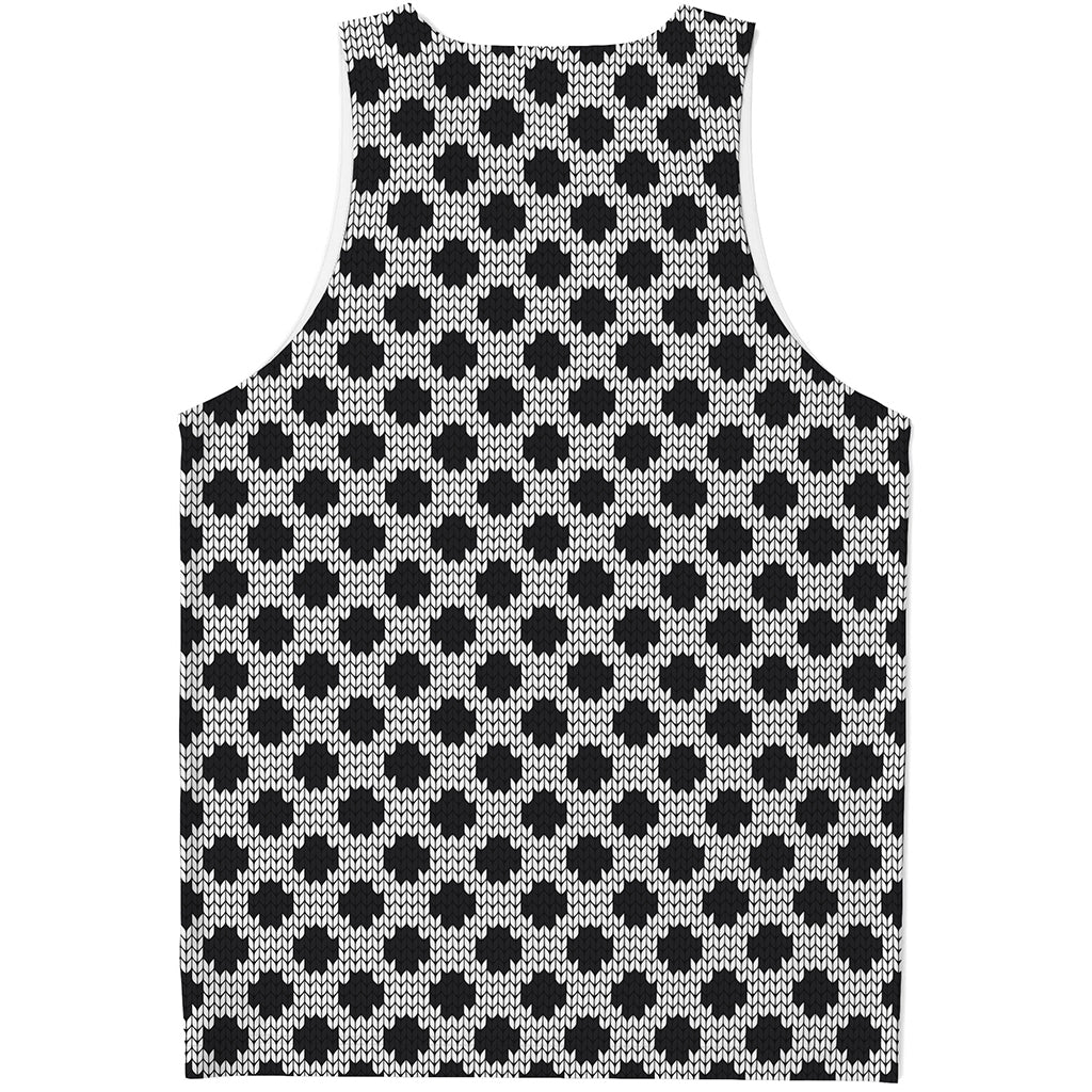 Polka Dot Knitted Pattern Print Men's Tank Top
