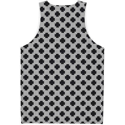 Polka Dot Knitted Pattern Print Men's Tank Top