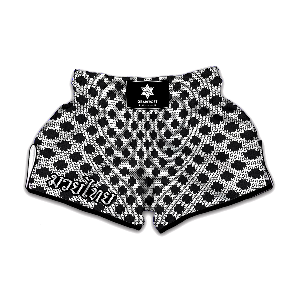 Polka Dot Knitted Pattern Print Muay Thai Boxing Shorts