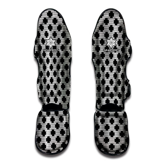 Polka Dot Knitted Pattern Print Muay Thai Shin Guard