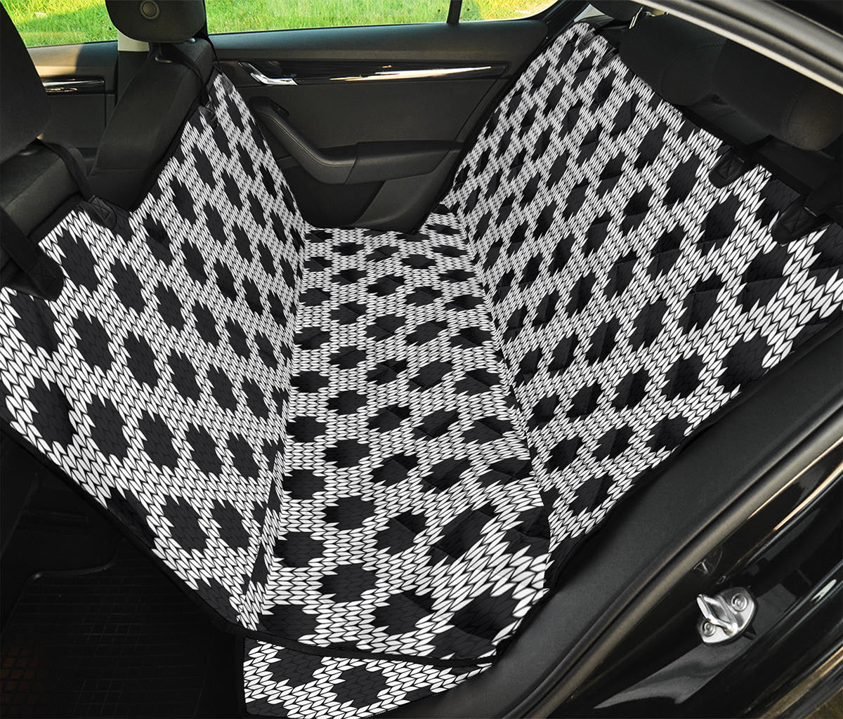 Polka Dot Knitted Pattern Print Pet Car Back Seat Cover