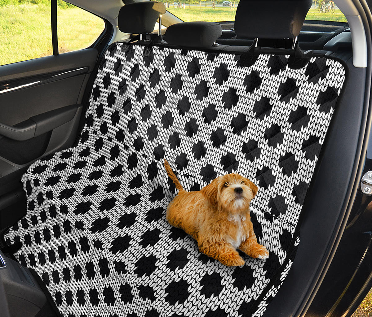 Polka Dot Knitted Pattern Print Pet Car Back Seat Cover