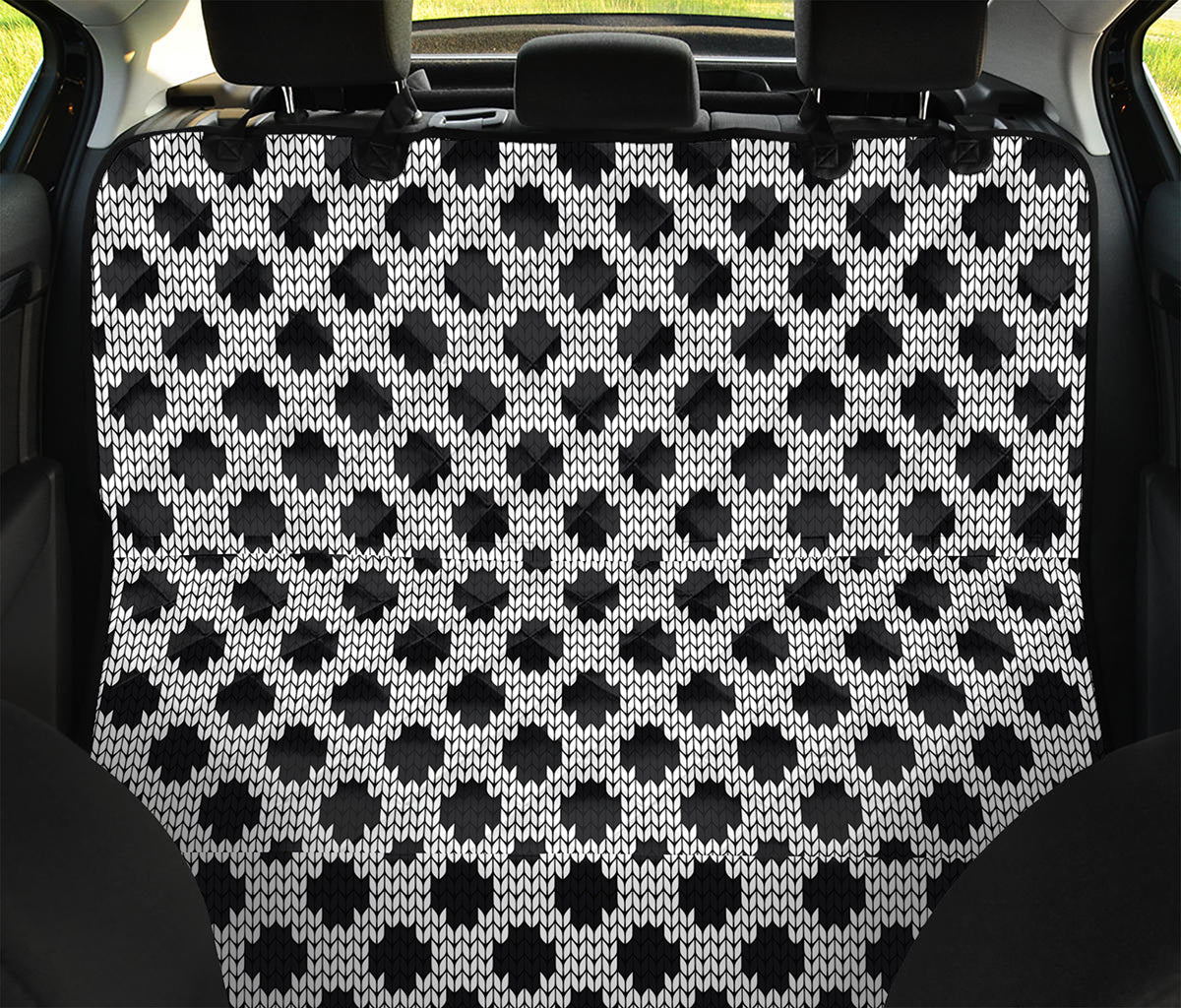 Polka Dot Knitted Pattern Print Pet Car Back Seat Cover