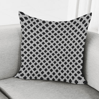 Polka Dot Knitted Pattern Print Pillow Cover