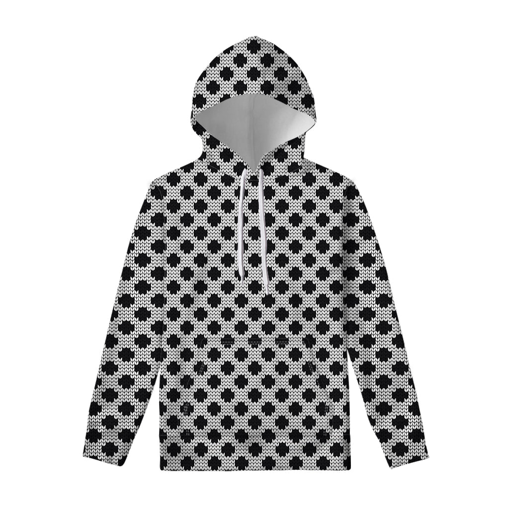 Polka Dot Knitted Pattern Print Pullover Hoodie
