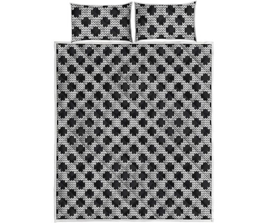 Polka Dot Knitted Pattern Print Quilt Bed Set