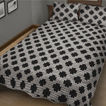 Polka Dot Knitted Pattern Print Quilt Bed Set