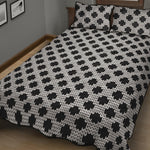 Polka Dot Knitted Pattern Print Quilt Bed Set