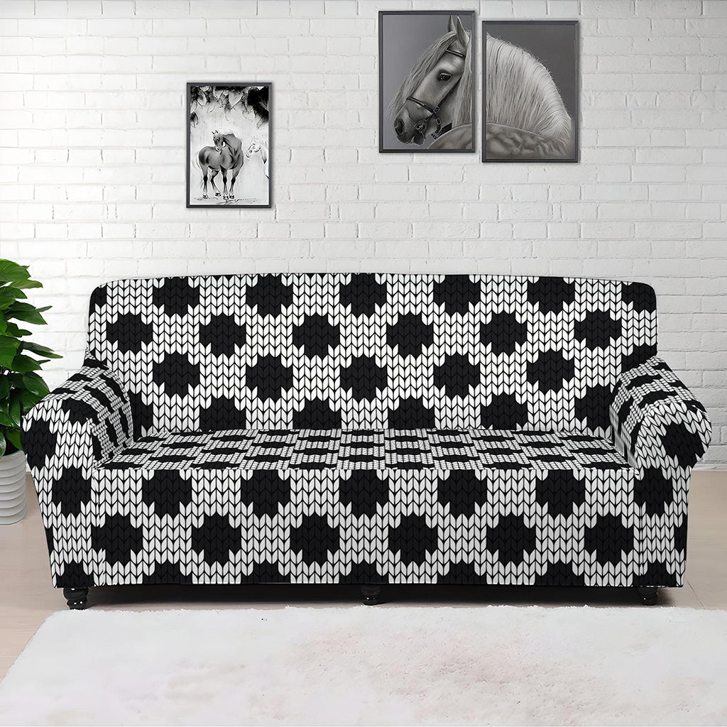 Polka Dot Knitted Pattern Print Sofa Cover