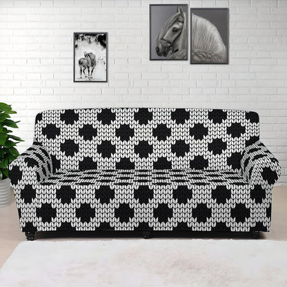 Polka Dot Knitted Pattern Print Sofa Cover