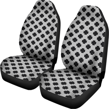 Polka Dot Knitted Pattern Print Universal Fit Car Seat Covers