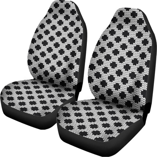 Polka Dot Knitted Pattern Print Universal Fit Car Seat Covers