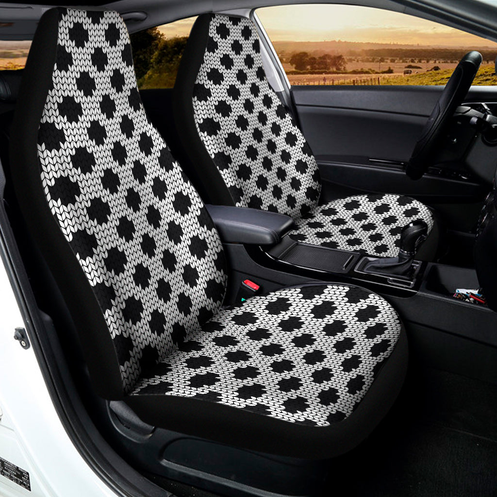 Polka Dot Knitted Pattern Print Universal Fit Car Seat Covers