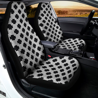 Polka Dot Knitted Pattern Print Universal Fit Car Seat Covers