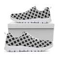 Polka Dot Knitted Pattern Print White Running Shoes