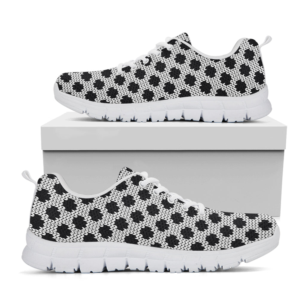 Polka Dot Knitted Pattern Print White Sneakers